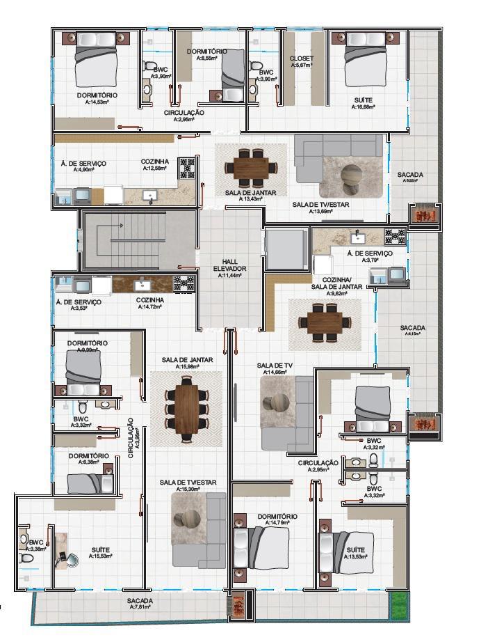 🏢APTO NA PLANTA – COND. GUARÁ🏢